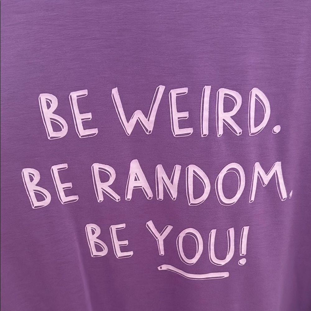 NWT- LuLaRoe- Purple Tank Top - Be Weird, Be Random, Be You!- Size Medium - Picture 4 of 6